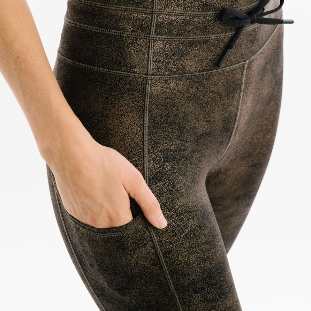 Zyia Distressed Copper Pocket Drawstring Luxe 7/8 24"